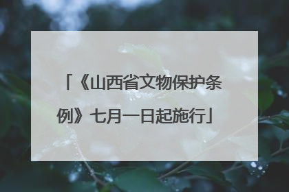 《山西省文物保护条例》七月一日起施行