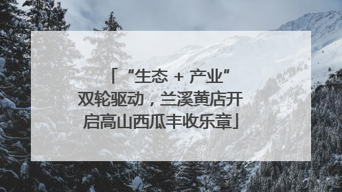 “生态 + 产业”双轮驱动，兰溪黄店开启高山西瓜丰收乐章