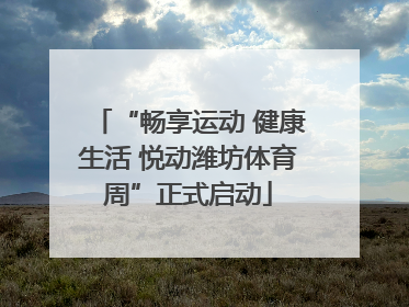 “畅享运动 健康生活 悦动潍坊体育周”正式启动