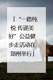 “一路纯悦 传递美好”公益健步走活动在郑州举行