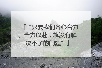 “只要我们齐心合力、全力以赴，就没有解决不了的问题”