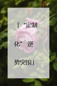“定制化” 逆势突围