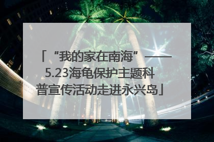 “我的家在南海”——5.23海龟保护主题科普宣传活动走进永兴岛