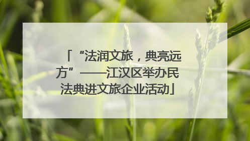 “法润文旅，典亮远方”——江汉区举办民法典进文旅企业活动