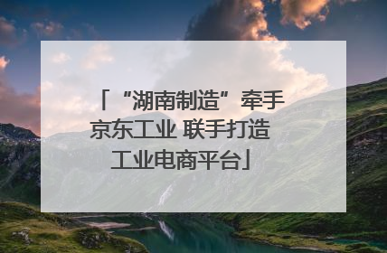 “湖南制造”牵手京东工业 联手打造工业电商平台