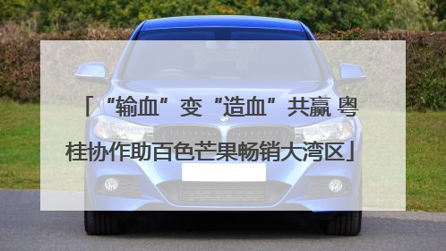 “输血”变“造血”共赢 粤桂协作助百色芒果畅销大湾区