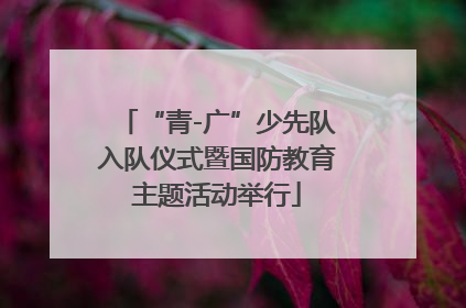 “青-广”少先队入队仪式暨国防教育主题活动举行