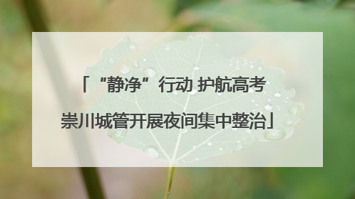“静净”行动 护航高考 崇川城管开展夜间集中整治