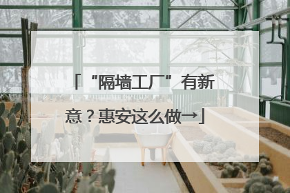 “隔墙工厂”有新意？惠安这么做→