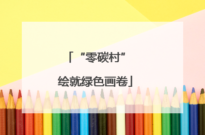 “零碳村” 绘就绿色画卷