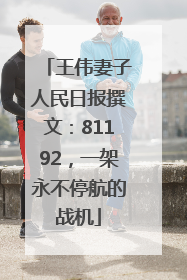 王伟妻子人民日报撰文：81192，一架永不停航的战机