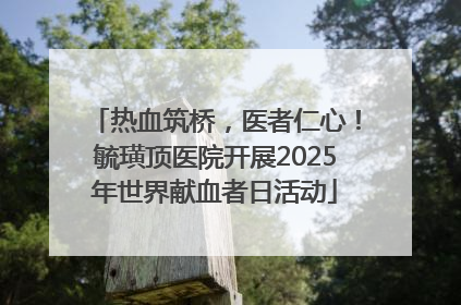 热血筑桥，医者仁心！毓璜顶医院开展2025年世界献血者日活动