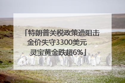 特朗普关税政策遭阻击金价失守3300美元 灵宝黄金跌超6%