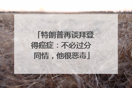 特朗普再谈拜登得癌症：不必过分同情，他很恶毒
