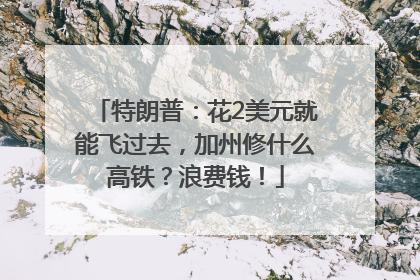 特朗普：花2美元就能飞过去，加州修什么高铁？浪费钱！