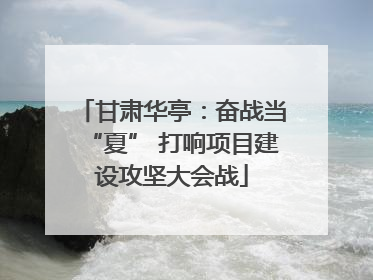 甘肃华亭：奋战当“夏” 打响项目建设攻坚大会战