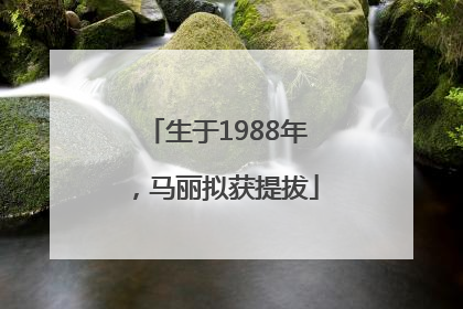 生于1988年，马丽拟获提拔