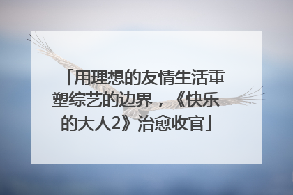 用理想的友情生活重塑综艺的边界，《快乐的大人2》治愈收官