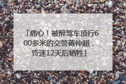 痛心！被醉驾车顶行600多米的交警蒋仲超，昏迷12天后牺牲