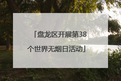 盘龙区开展第38个世界无烟日活动