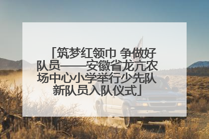 筑梦红领巾 争做好队员——安徽省龙亢农场中心小学举行少先队新队员入队仪式