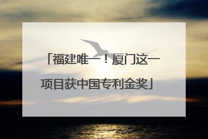 福建唯一！厦门这一项目获中国专利金奖