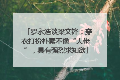 罗永浩谈梁文锋：穿衣打扮朴素不像“大佬”，具有强烈求知欲