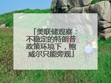 美联储观察：不稳定的特朗普政策环境下，鲍威尔只能旁观