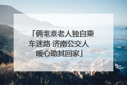 俩耄耋老人独自乘车迷路 济南公交人暖心助其回家