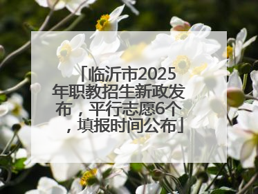 临沂市2025年职教招生新政发布，平行志愿6个，填报时间公布