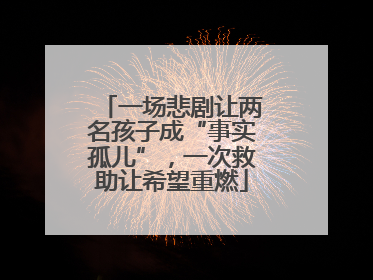 一场悲剧让两名孩子成“事实孤儿”，一次救助让希望重燃