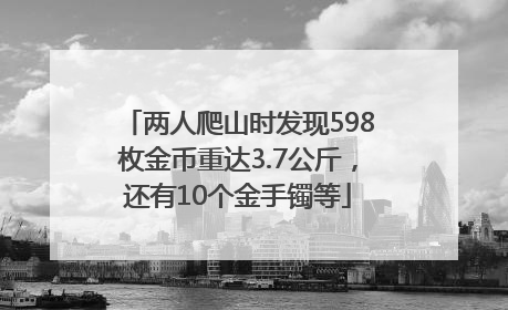 两人爬山时发现598枚金币重达3.7公斤，还有10个金手镯等