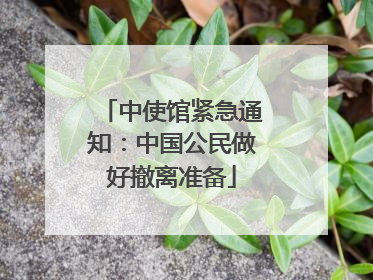 中使馆紧急通知:中国公民做好撤离准备