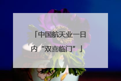 中国航天业一日内“双喜临门”
