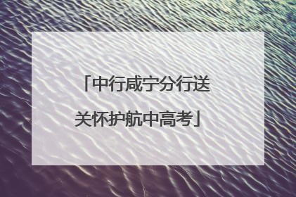 中行咸宁分行送关怀护航中高考