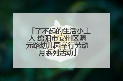 了不起的生活小主人 绵阳市安州区调元路幼儿园举行劳动月系列活动