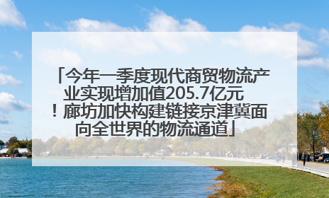 今年一季度现代商贸物流产业实现增加值205.7亿元！廊坊加快构建链接京津冀面向全世界的物流通道