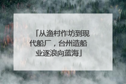 从渔村作坊到现代船厂，台州造船业逐浪向蓝海