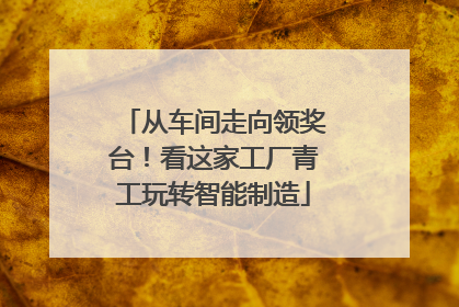 从车间走向领奖台！看这家工厂青工玩转智能制造