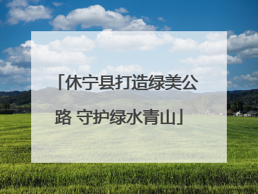 休宁县打造绿美公路 守护绿水青山