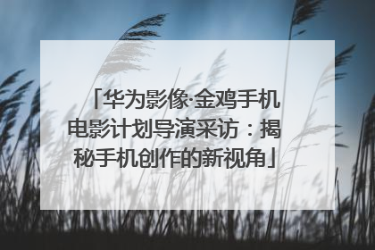 华为影像·金鸡手机电影计划导演采访：揭秘手机创作的新视角