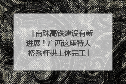 南珠高铁建设有新进展！广西这座特大桥系杆拱主体完工