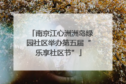 南京江心洲洲岛绿园社区举办第五届“乐享社区节”