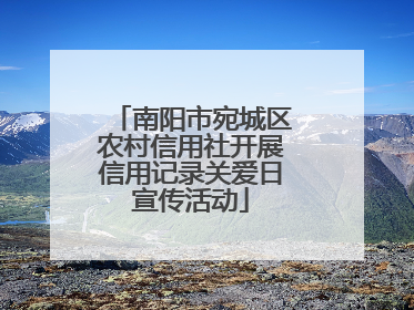 南阳市宛城区农村信用社开展信用记录关爱日宣传活动