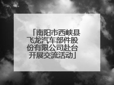 南阳市西峡县飞龙汽车部件股份有限公司赴台开展交流活动