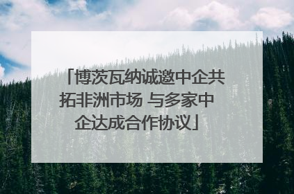 博茨瓦纳诚邀中企共拓非洲市场 与多家中企达成合作协议