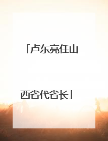 卢东亮任山西省代省长