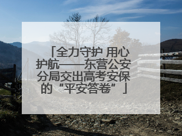 全力守护 用心护航——东营公安分局交出高考安保的“平安答卷”