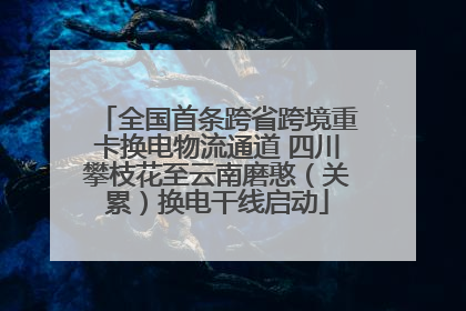 全国首条跨省跨境重卡换电物流通道 四川攀枝花至云南磨憨（关累）换电干线启动