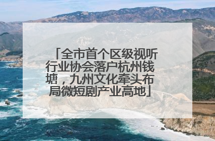 全市首个区级视听行业协会落户杭州钱塘，九州文化牵头布局微短剧产业高地